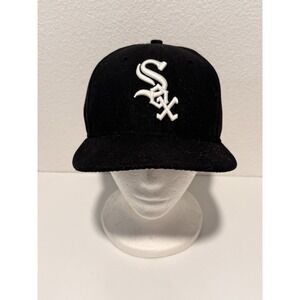Chicago White Sox Hat Cap Fitted Mens 7 1/4 Black MLB Baseball 59FIFTY New Era